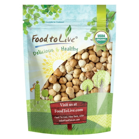 Organic Roasted Blanched Hazelnuts, 0.75 Pounds - Non-GMO, Vegan, Kosher - by Food to Live