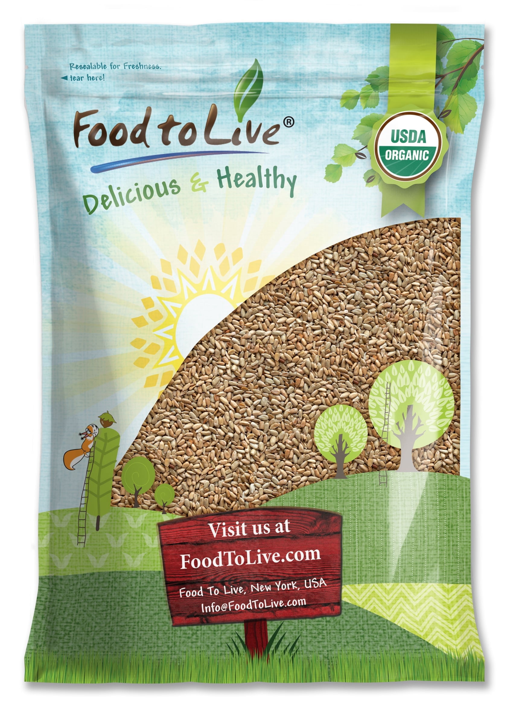 Organic Roasted Sunflower Seeds, 8 Pounds — Non-GMO, Kosher, Vegan — by Food to Live