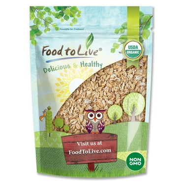 Organic Rolled KAMUT® Khorasan Wheat Flakes, 0.5 Pounds — Non-GMO, Raw, Vegan, Kosher — by Food to Live