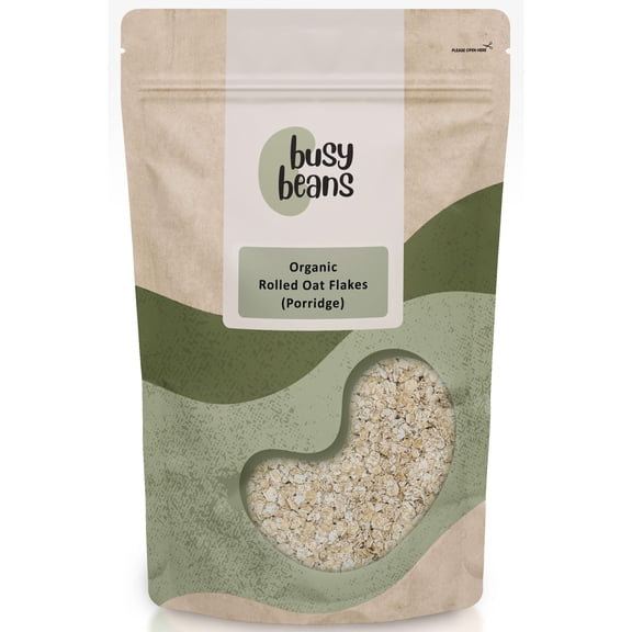 Organic Rolled Oat Flakes - Certified Organic- by Busy Beans Organic (500g)