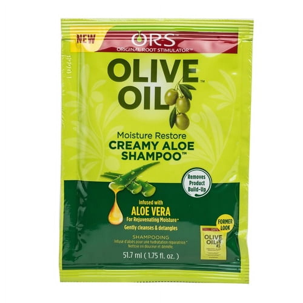 Organic Root Stimulator Olive Oil Moisture Restore Creamy Aloe Shampoo, 1.75 Oz, 6 Pack