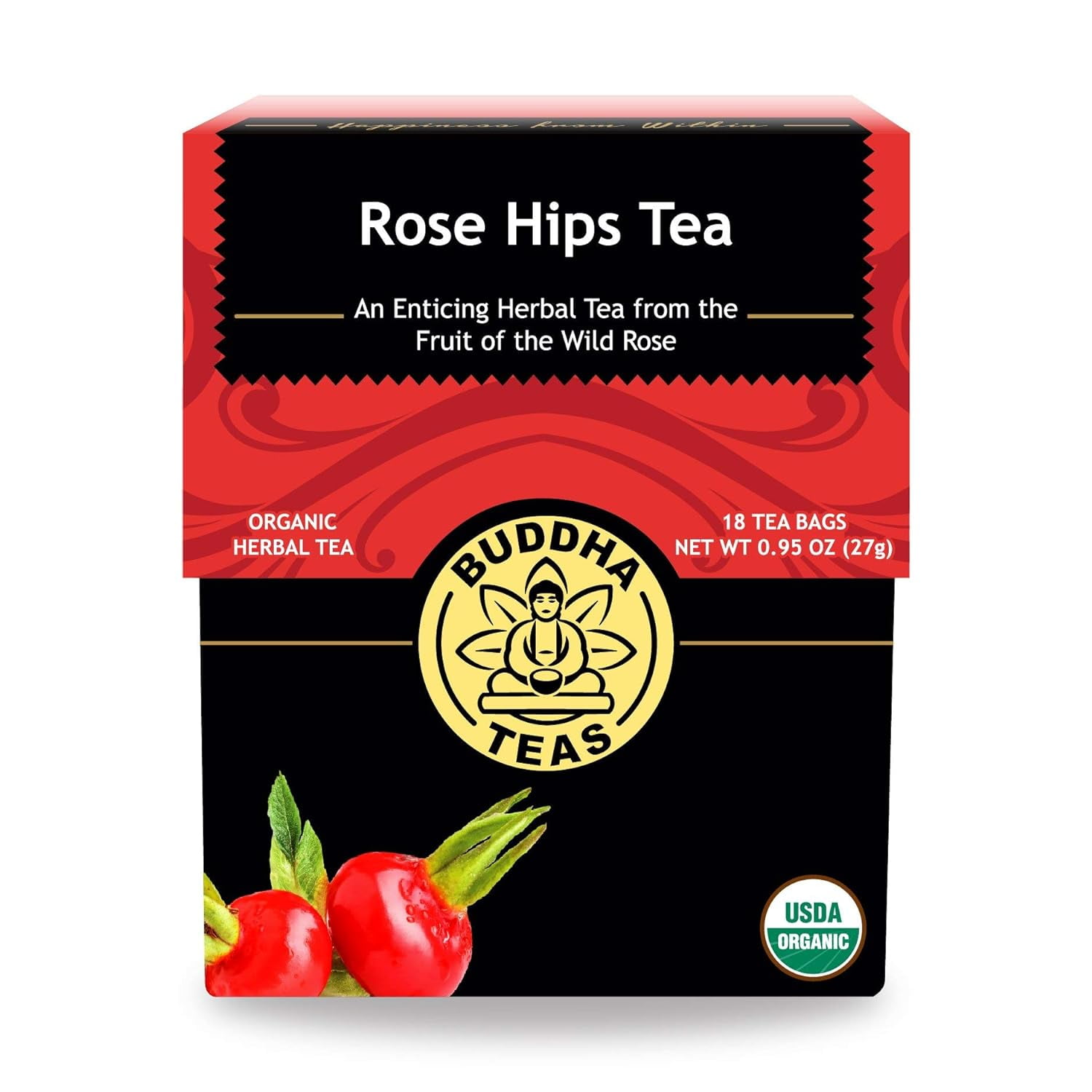 Organic Rose Hips Tea Kosher, USDA Organic, CCOF Organic, 18 Bleach