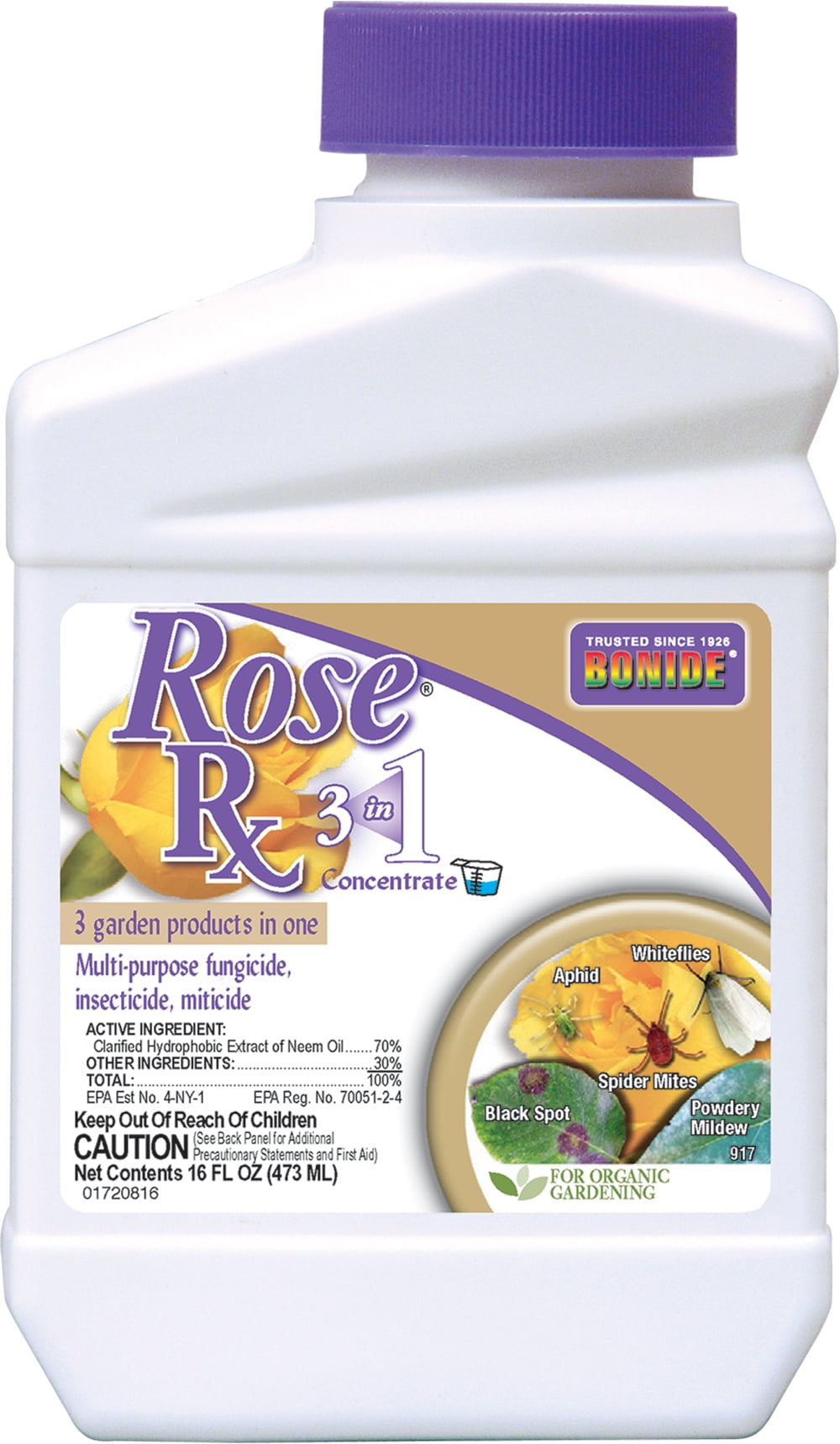 Organic Rose Rx Fungicide, Insecticide & Miticide, 1-pt. Concentrate ...