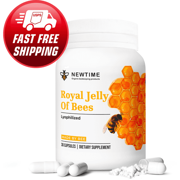 Organic Royal Jelly 350mg per Day (High Strength 5% 10-HDA) Natural Bee Supplement