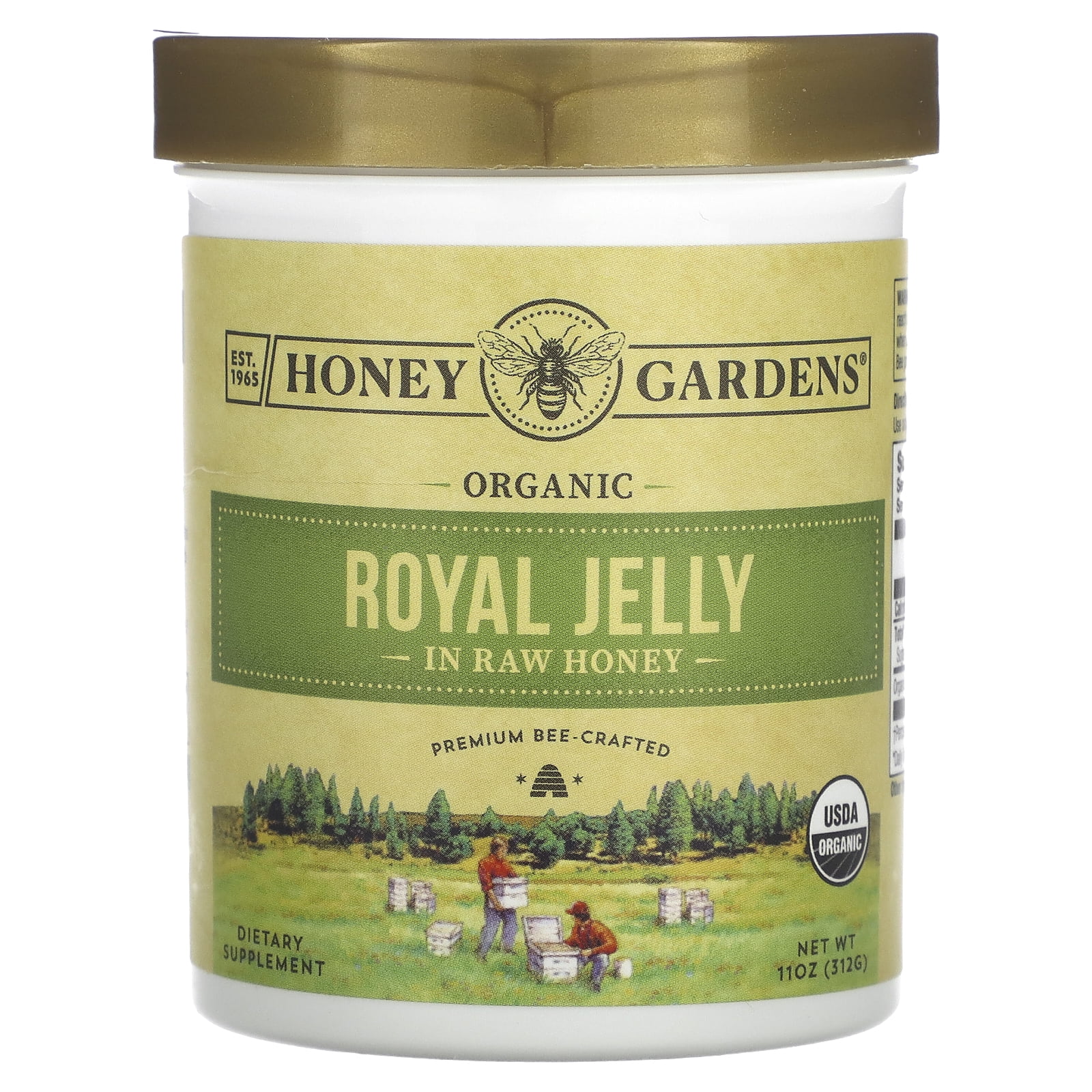 Organic Royal Jelly, In The Raw Honey, 11 oz (312 g), Honey Gardens