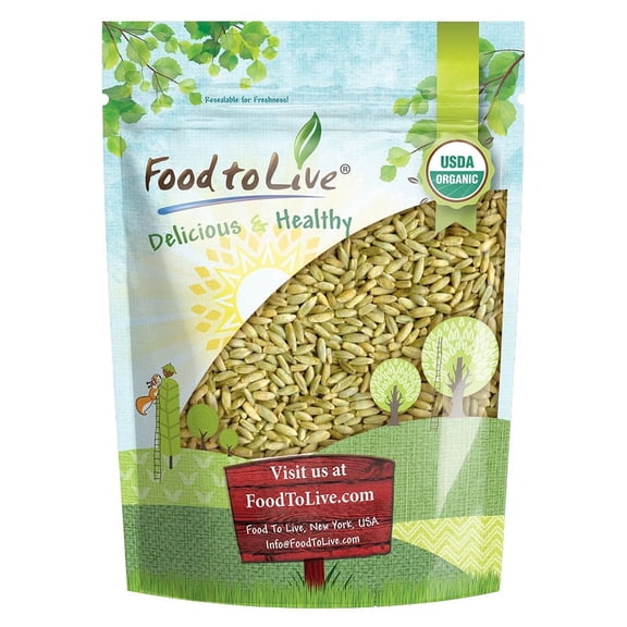 Organic Rye Berries, 1 Pound - Whole Wheat Grain, Non-GMO, Kosher, Raw - by Food to Live