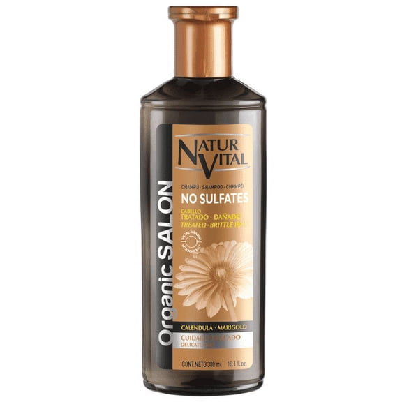 Organic Salon Marigold Shampoo for Damaged, Brittle Hair. No Sulfates.Moisturizing. Delicate Care.Plant-based Keratin,Pro Vitamin Bs. 300ml/10.1 fl.oz