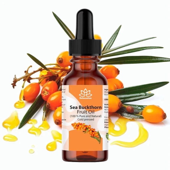 Organic Sea Buckthorn Oil, Cold Pressed, 100% Pure Botanical Oil, 1 fl oz by Relaxcation