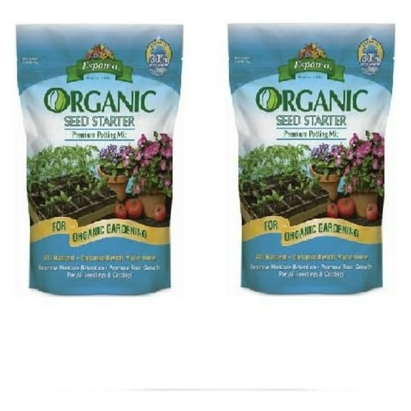 Organic Seed Starter Potting Mix - 16 qt (2 Pack) - Premium Soil for Seedlings & Cuttings - Enhanced with Myco-tone - All Natural Peat Moss & Perlite Blend