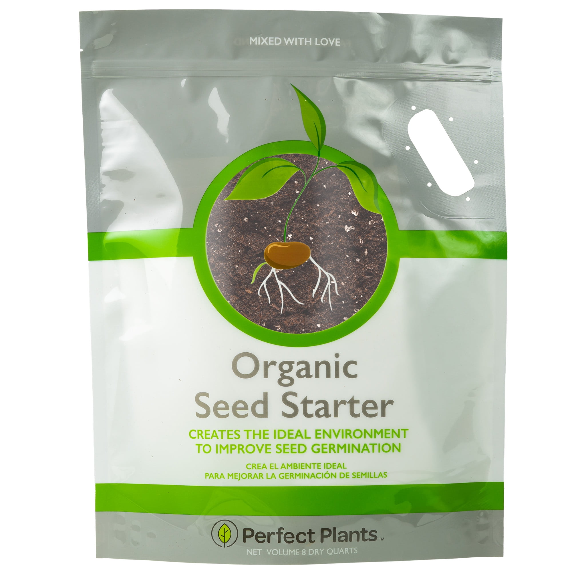 Organic Seed Starter Soil Mix 8qt., Perfectly Balanced Seed Sprouting Medium, Contains Worm Castings and Mycorrhizae