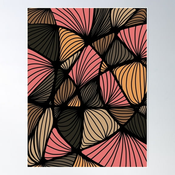 Organic Shapes Earth Fire Abstract Poster Wall Art, Modern Wall Decor For Living Room Bedroom, 16x24 UNFRAMED