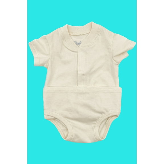 Organic Short Sleeve Skadoosie with Tummy Tab (Cream)