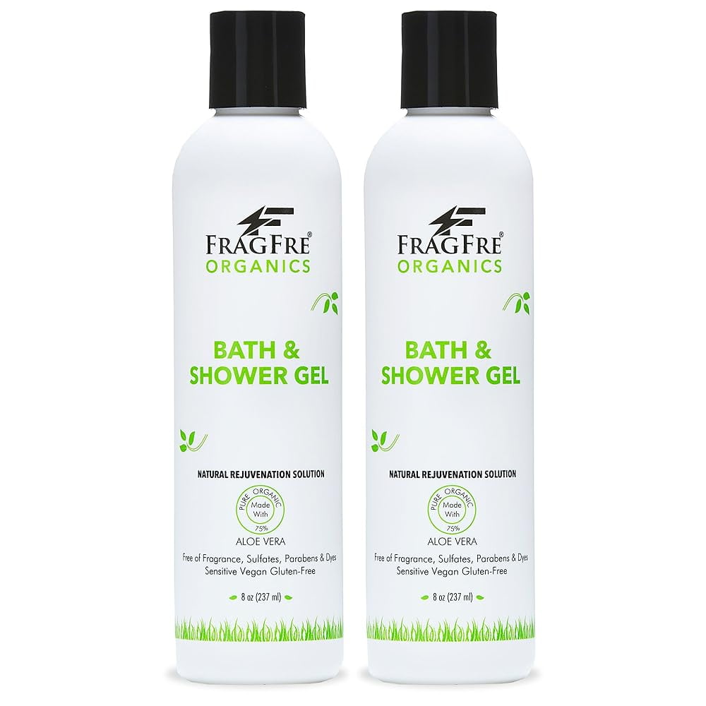 Organic Shower Gel 2/Pack Fragrance Free Sulfate Free Parabens Free