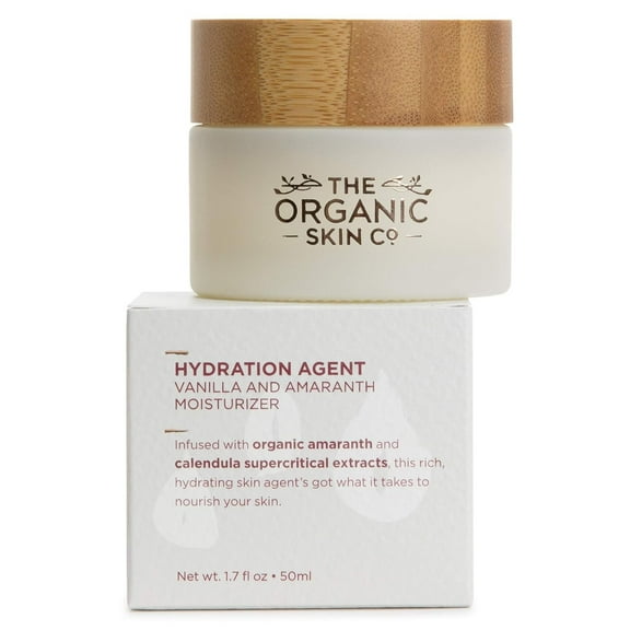 The Organic Skin Co Hydration Agent Face Cream Moisturizer with Vanilla and Amaranth, 1.7 fl oz