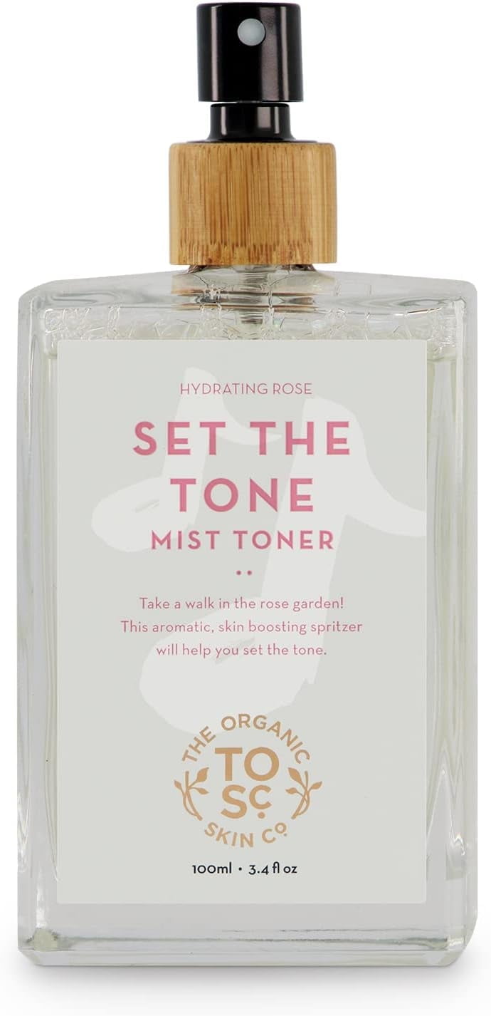 The Organic Skin Co Set The Tone Rose Water Face Toner Hydrating Mist Facial Spray, 3.4 fl oz