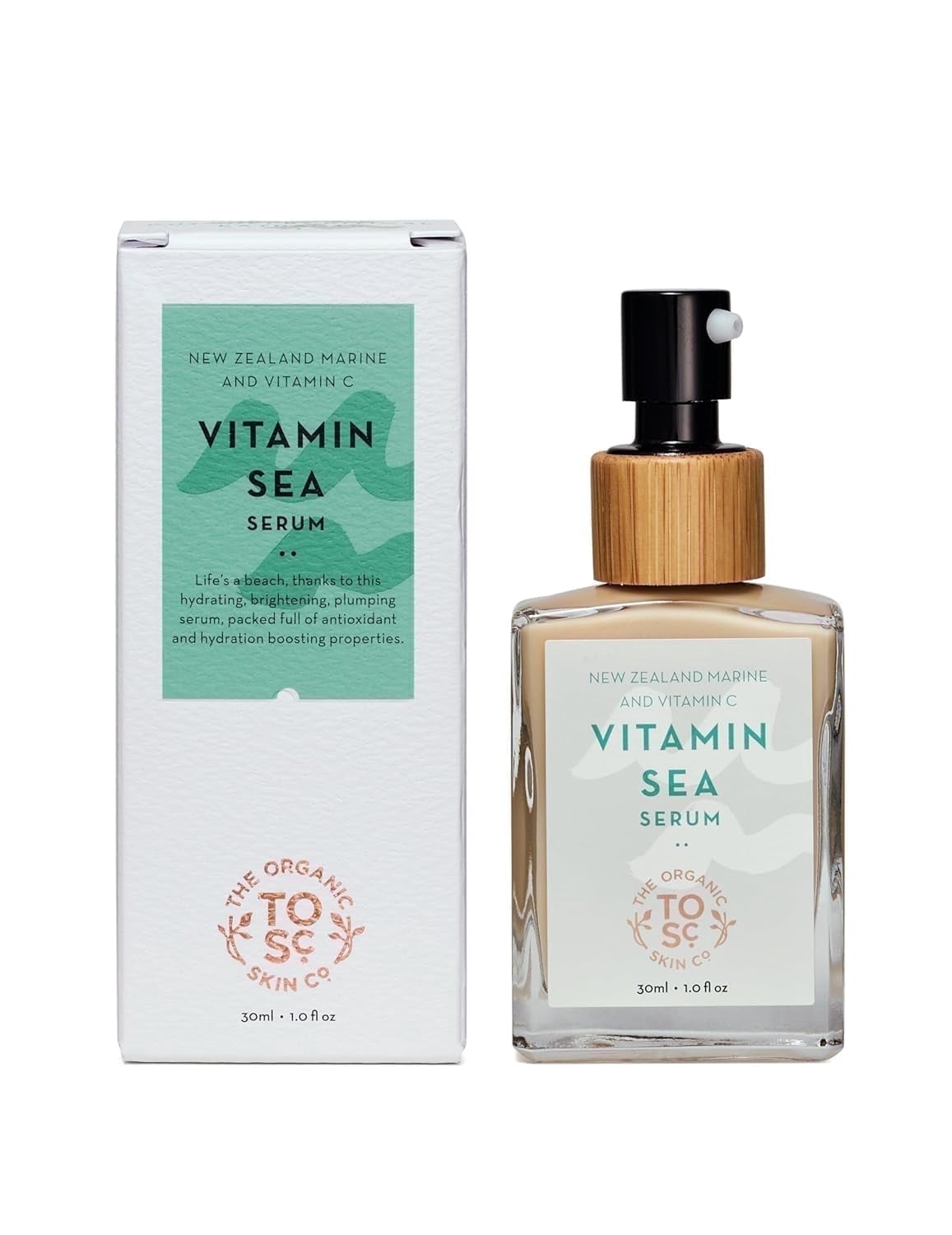The Organic Skin Co Vitamin Sea Organic New Zealand Marine and Vitamin C Face Serum, 1 fl oz