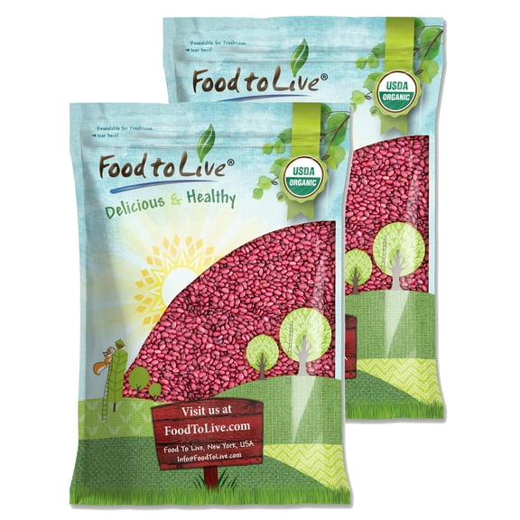 Organic Small Red Chili Beans, 20 Pounds - Non-GMO, Kosher, Sproutable, Raw, Vegan - by Food to Live