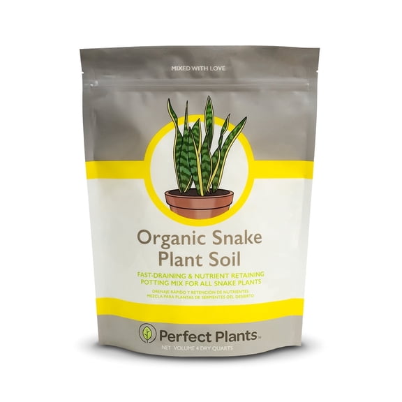 Organic Snake Plant Soil in 4qt. Bag, Potting Mix for All Snake Plant Varieties, High Drainage
