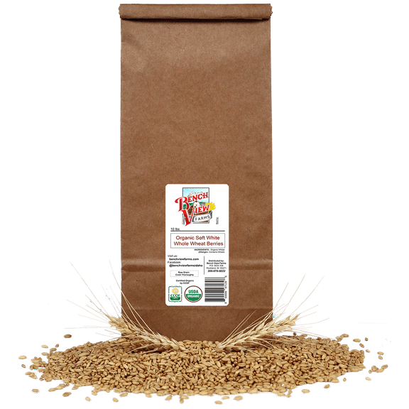 Organic Soft White Wheat Berries - 10lbs