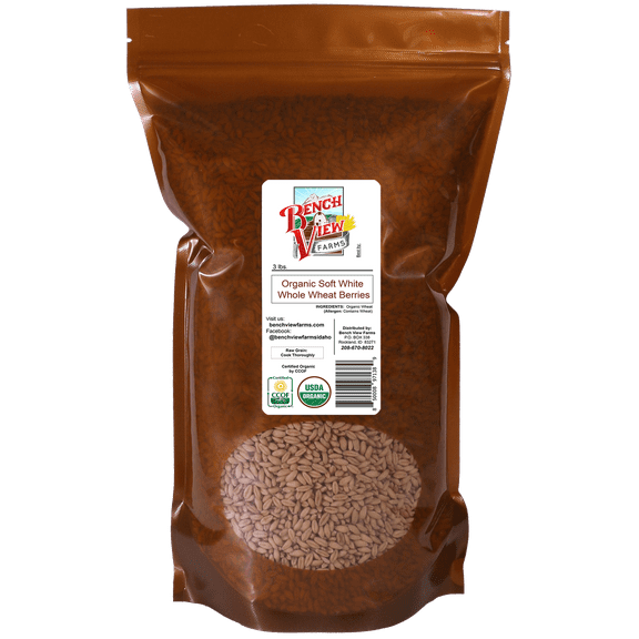 Organic Soft White Wheat Berries - 3lbs