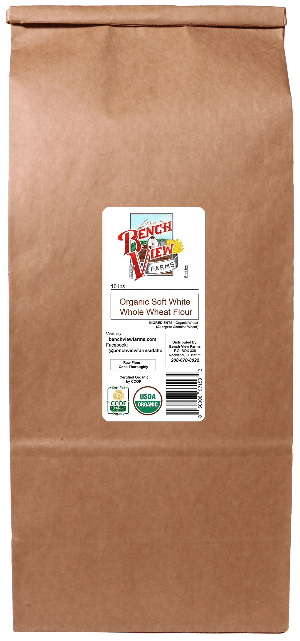 Organic Soft White Whole Wheat Flour 10lbs