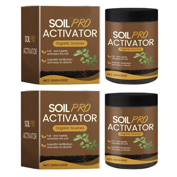 Organic Soil Activator and Plant Fertilizer, Soil Pro Activator Water-Soluble Formula, Promotes Root Growth and Prevents Soils Compaction, for Vegetables, Lawns, Raised Beds, Houseplants