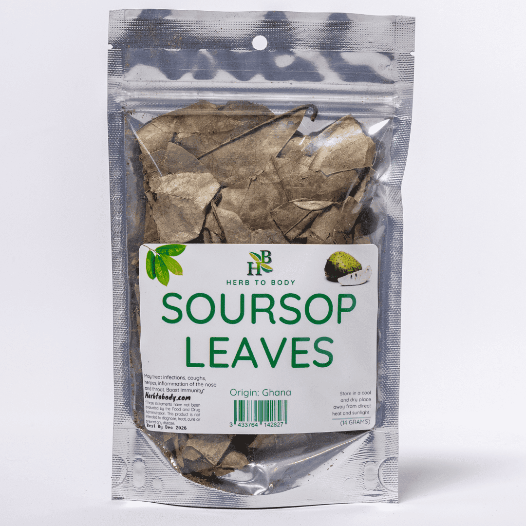 Organic Soursop Leaves | Graviola Fruit Leaves | 14 Grams | Herb To Body | Approximately 50 leaves