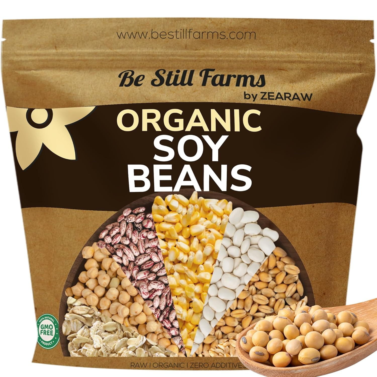 Organic Soybeans Bulk (4.8 lb) Soy Beans Dry aka Soya Nuts Great