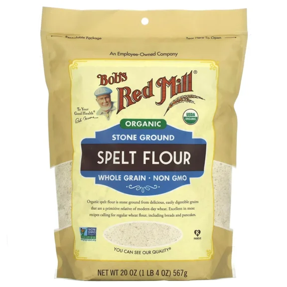 Organic Spelt Flour, Whole Grain, 20 oz (567 g)
