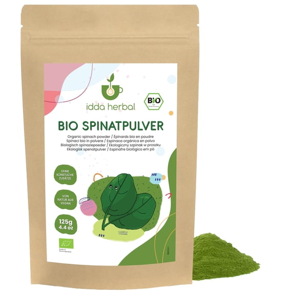 Organic Spinach Powder 125g 4.4 oz, Ground Spinach Leaves for Cooking, Baking and Natural Colouring