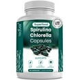 thumbnail interactive-video image 1 of Organic Spirulina and Chlorella Capsules ?Organic Chlorophyll & Blue Green Algae to Support Powerful Detox, Energy & A Healthy Immune System? 3X More Chlorella Spirulina Powder / Serving ? 90 Pills, 1 of 8