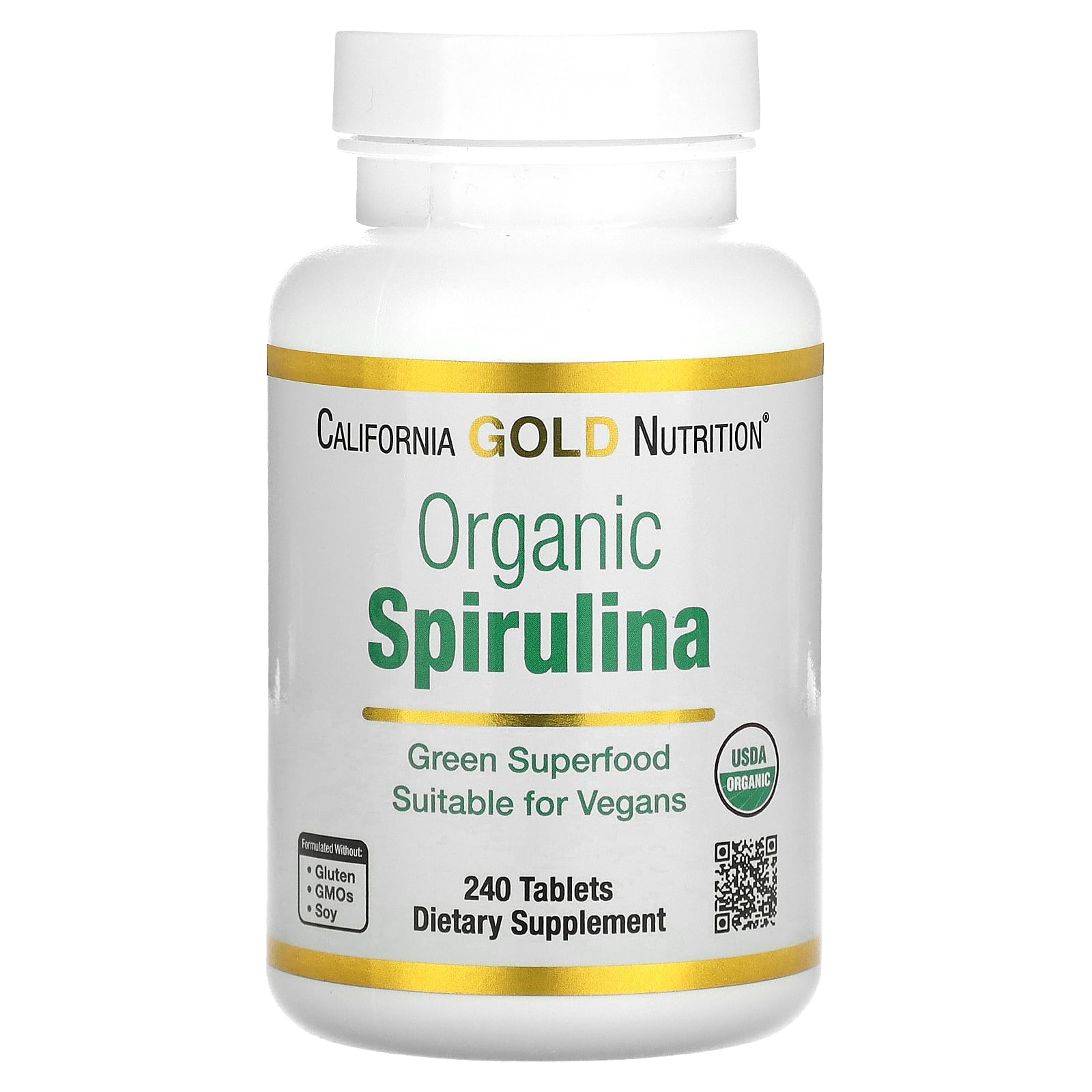 California Gold Nutrition Organic Spirulina, Vegan, NonGMO, 500 mg