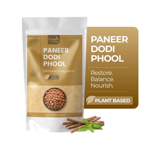 Organic Spree Paneer Dodi Phool – Withania Coagulans | 5.29 oz (150 gm) | Pure Indian Rennet for Natural Wellness | Pure Dried Flower