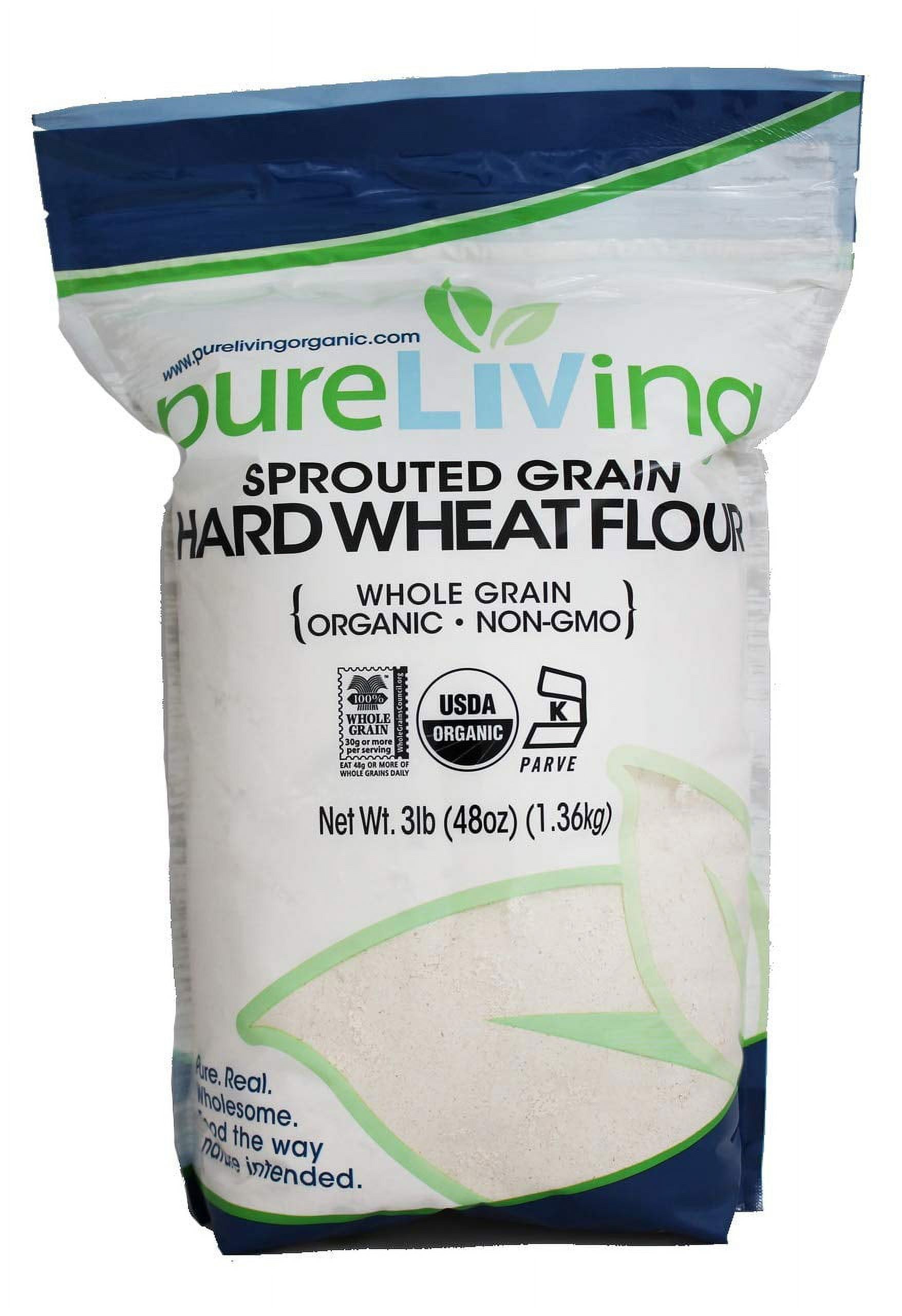 Organic Sprouted Hard Wheat Flour 3 Pound Bag Bring a nutty flavor