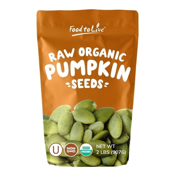 Organic Sprouted Pumpkin Seeds with Himalayan Salt, 2 Pounds  Non-GMO, Lightly Salted, Raw, Kosher