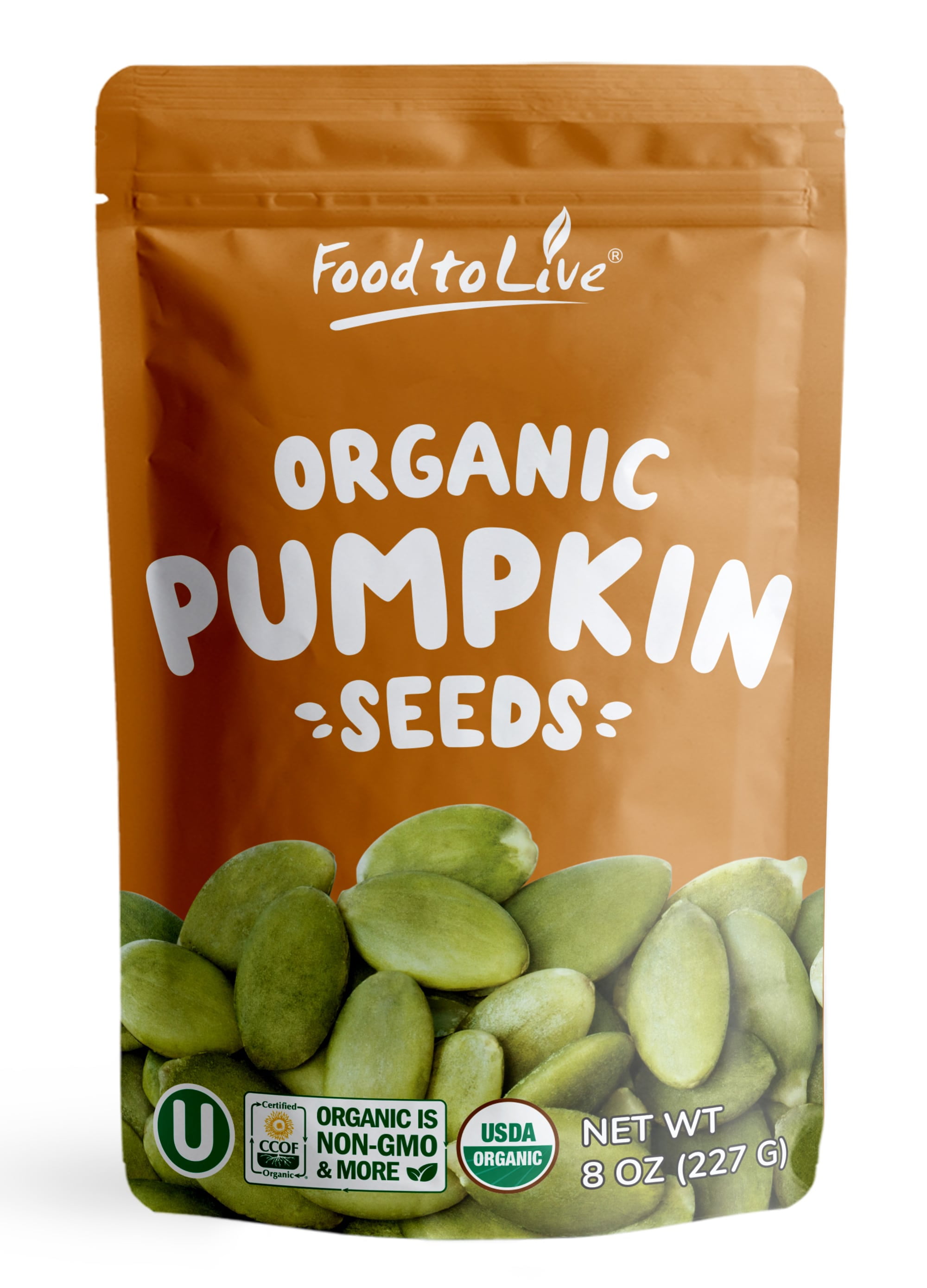 Organic Sprouted Pumpkin Seeds with Himalayan Salt, 8 Ounces Non-GMO, Lightly Salted, Raw