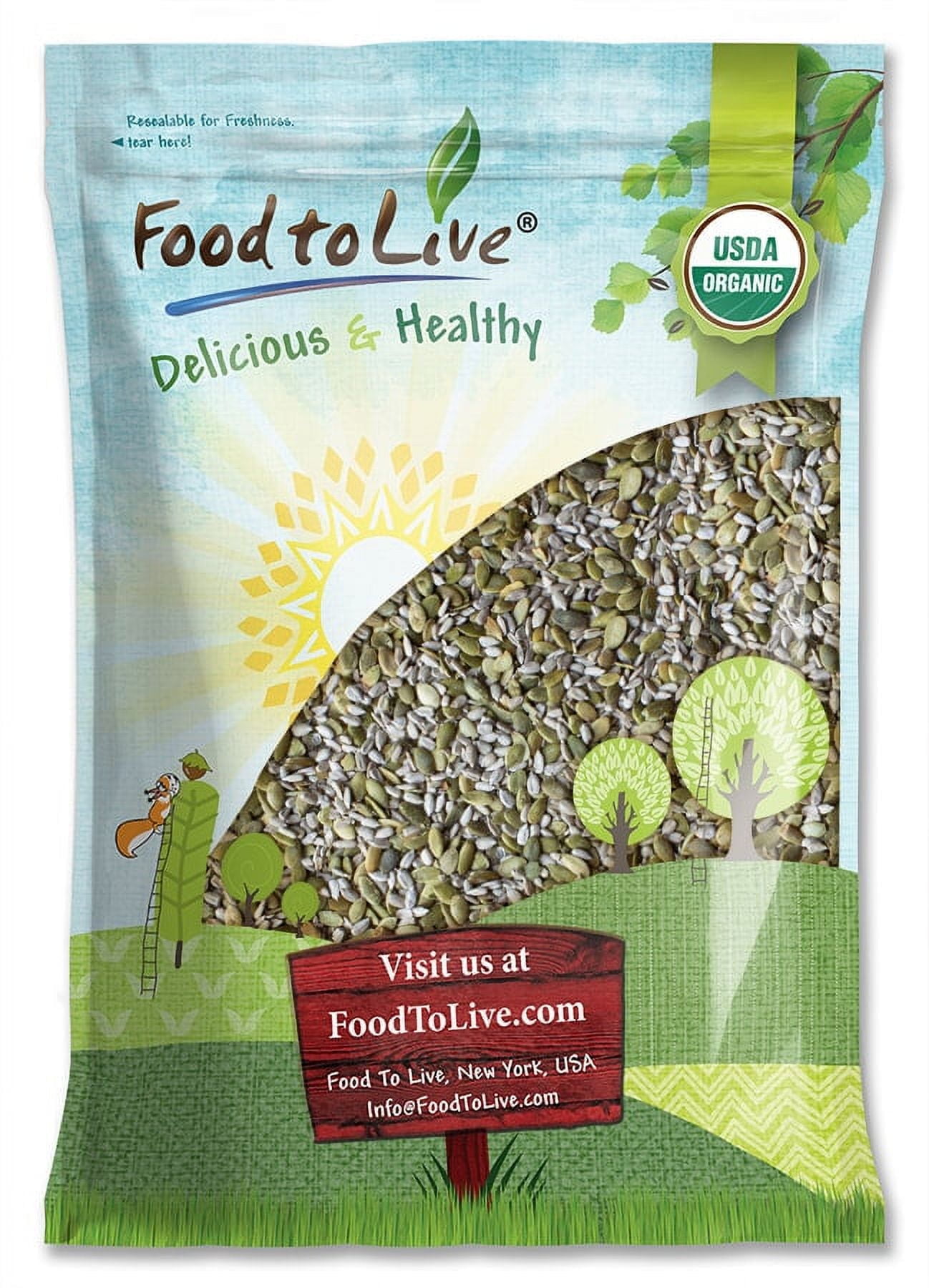 Organic Sprouted Pumpkin and Sunflower Seeds Mix, 8 Pounds — Non-GMO, Raw, Vegan, Kosher — by Food to Live
