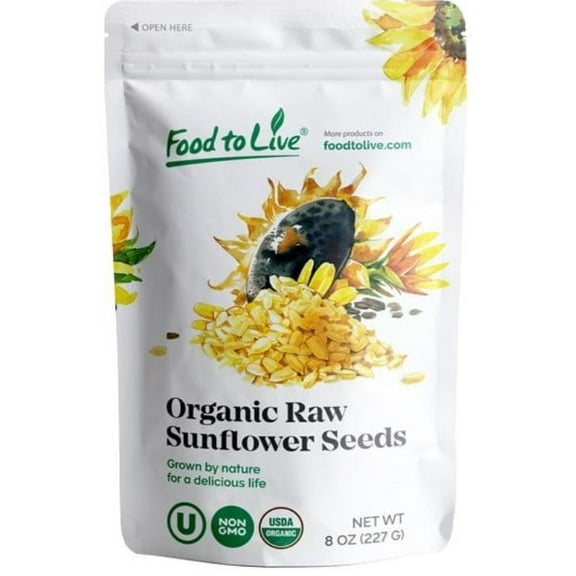 Organic Sprouted Sunflower Seeds, 0.5 Pounds - Non-GMO, Kosher, Raw, Vegan - by Food to Live