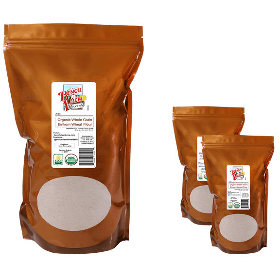 Organic Stone Ground Whole Wheat Einkorn Flour - 2lbs (Pack of 3)