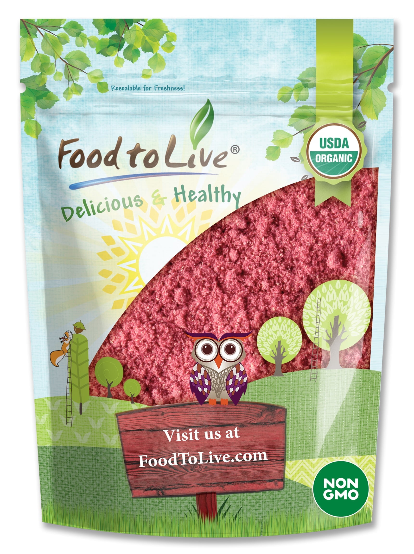 Organic Freeze-Dried Strawberry Powder, 0.75 Pounds — Non-GMO, Vegan, Raw — by Food to Live