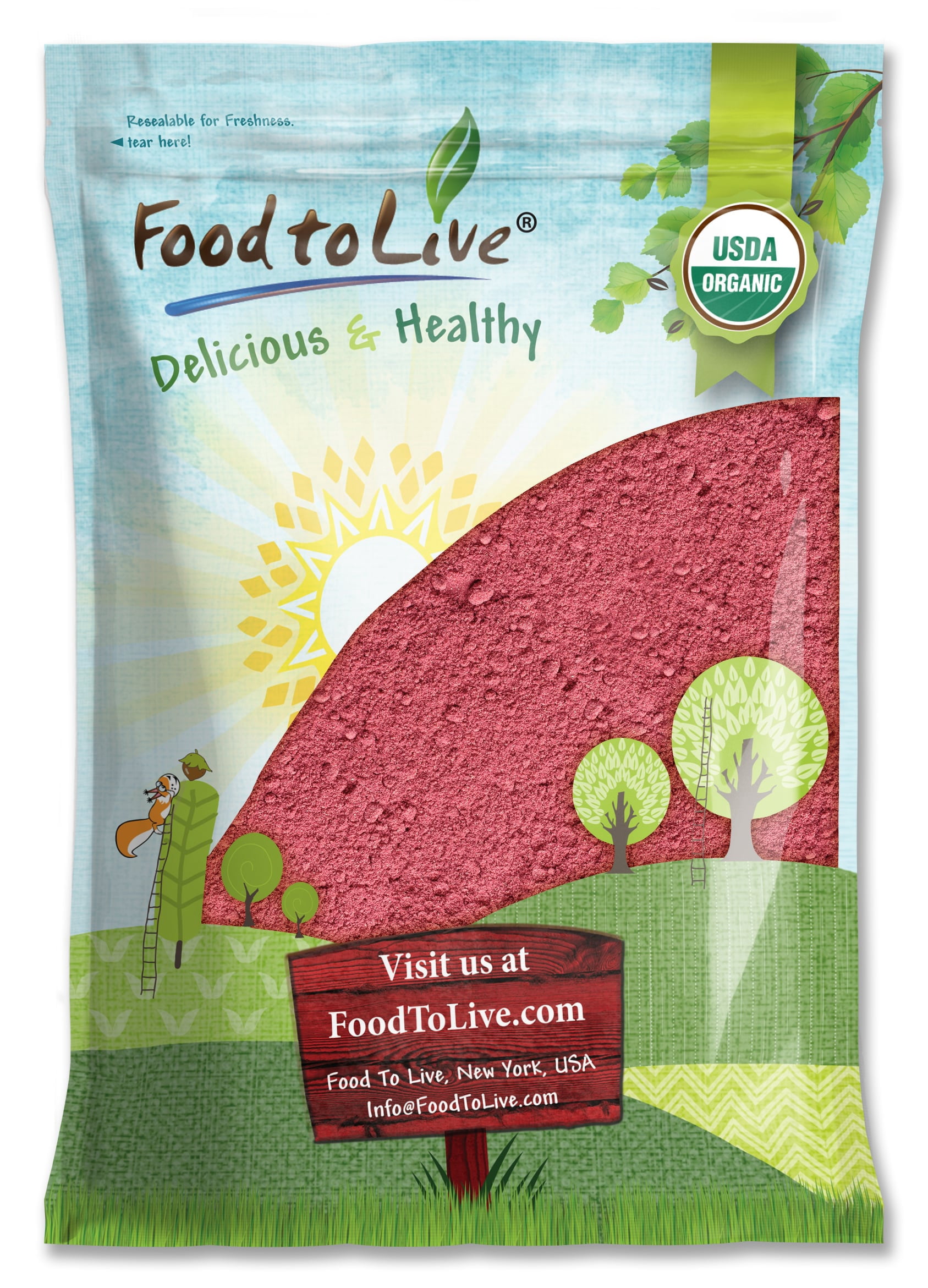 Organic Strawberry Powder, 10 Pounds  Non-GMO, Vegan, Raw  by Food to Live