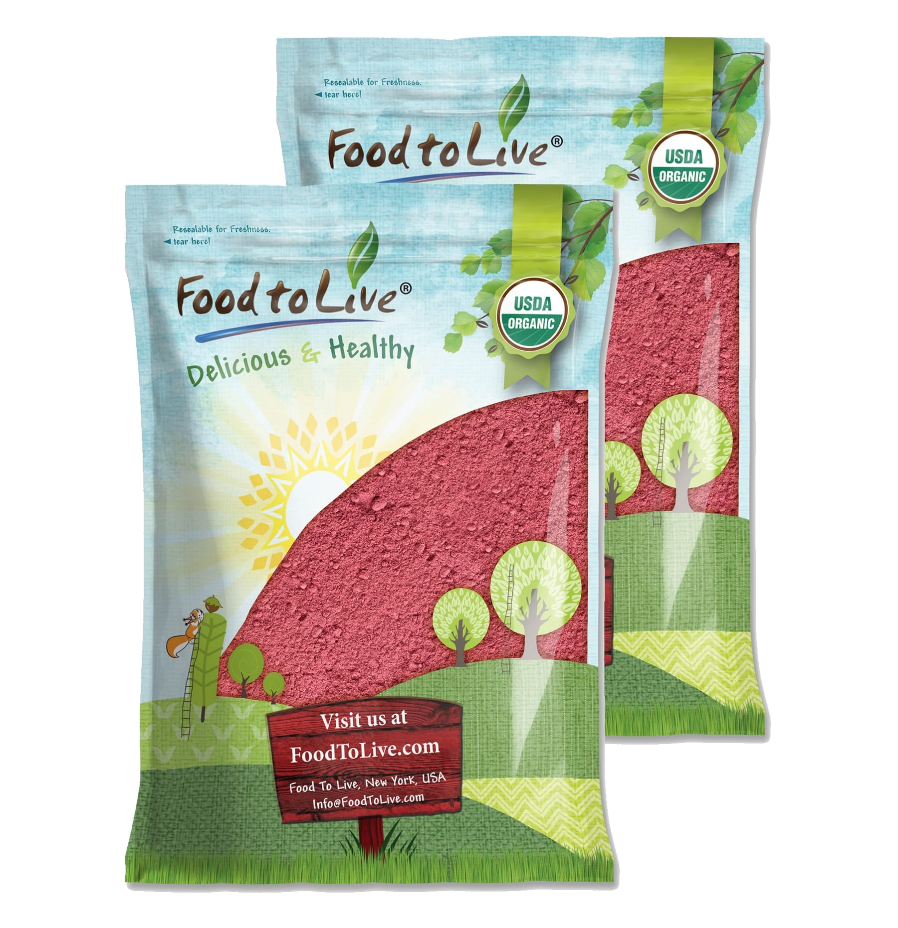 Organic Freeze-Dried  Strawberry Powder, 20 Pounds — Non-GMO, Vegan, Raw — by Food to Live