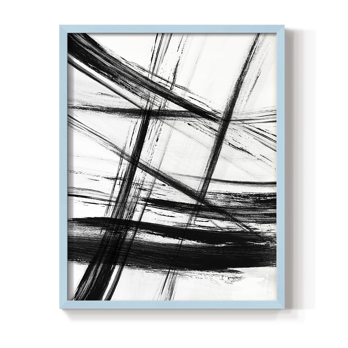Organic Strokes in Blue Solid Wood 8 x 10 Framed Print