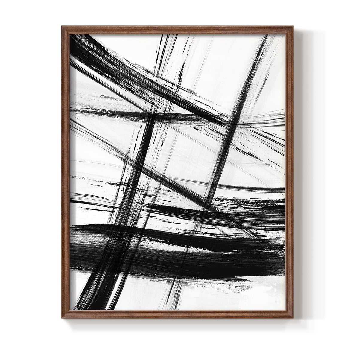 Organic Strokes in Brown Solid Wood 11 x 14 Framed Print