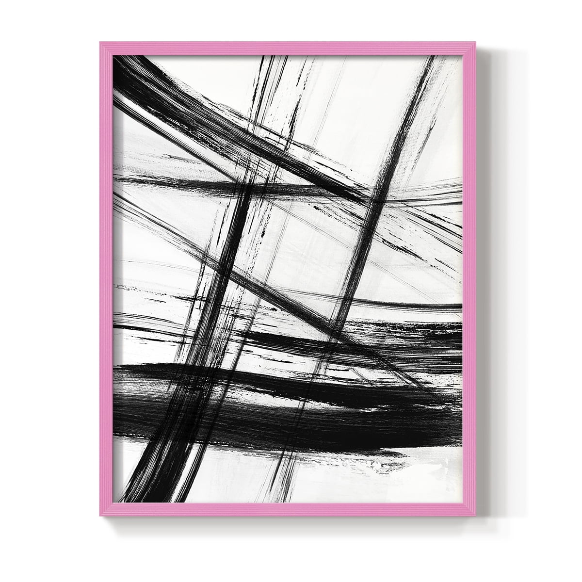 Organic Strokes in Pink Solid Wood 8 x 10 Framed Print