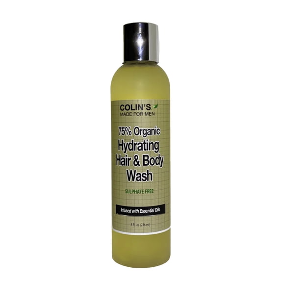GLIMMER GODDESS Colin's Made for Men Organic, Sulfate-Free Hair and Body Wash, 8 oz