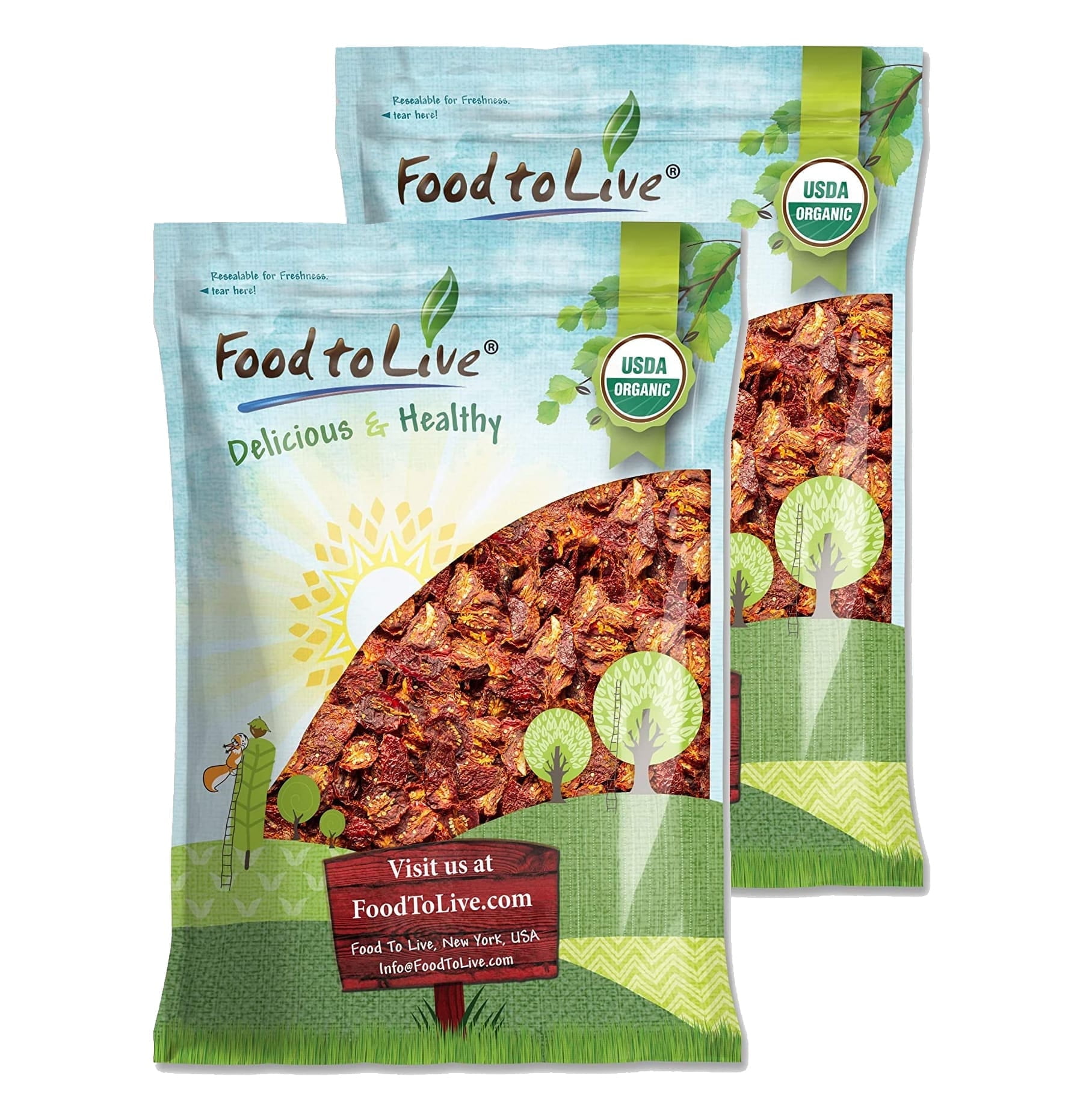Organic Sun-Dried Tomatoes with Sea Salt, 15 Pounds — Non-GMO, Kosher, Raw, Vegan — by Food to Live