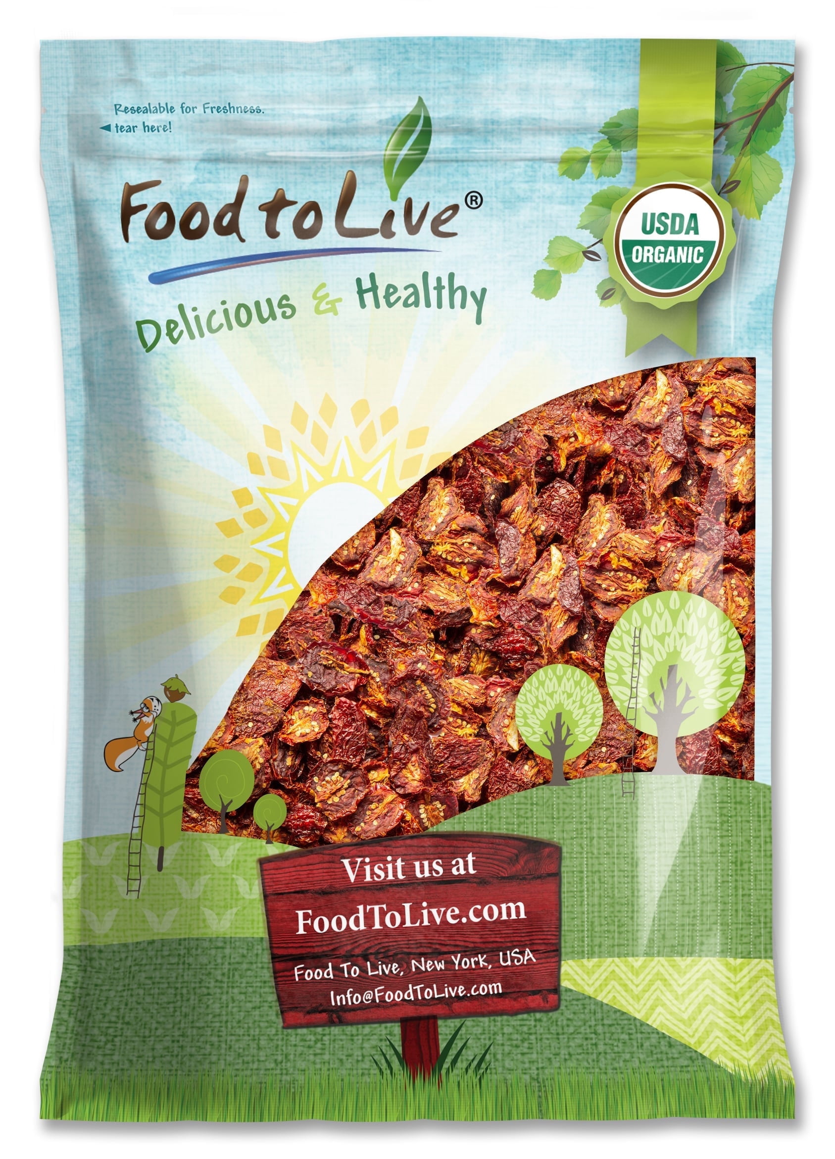 Organic Sun-Dried Tomatoes with Sea Salt, 5 Pounds — Non-GMO, Kosher, Raw, Vegan — by Food to Live