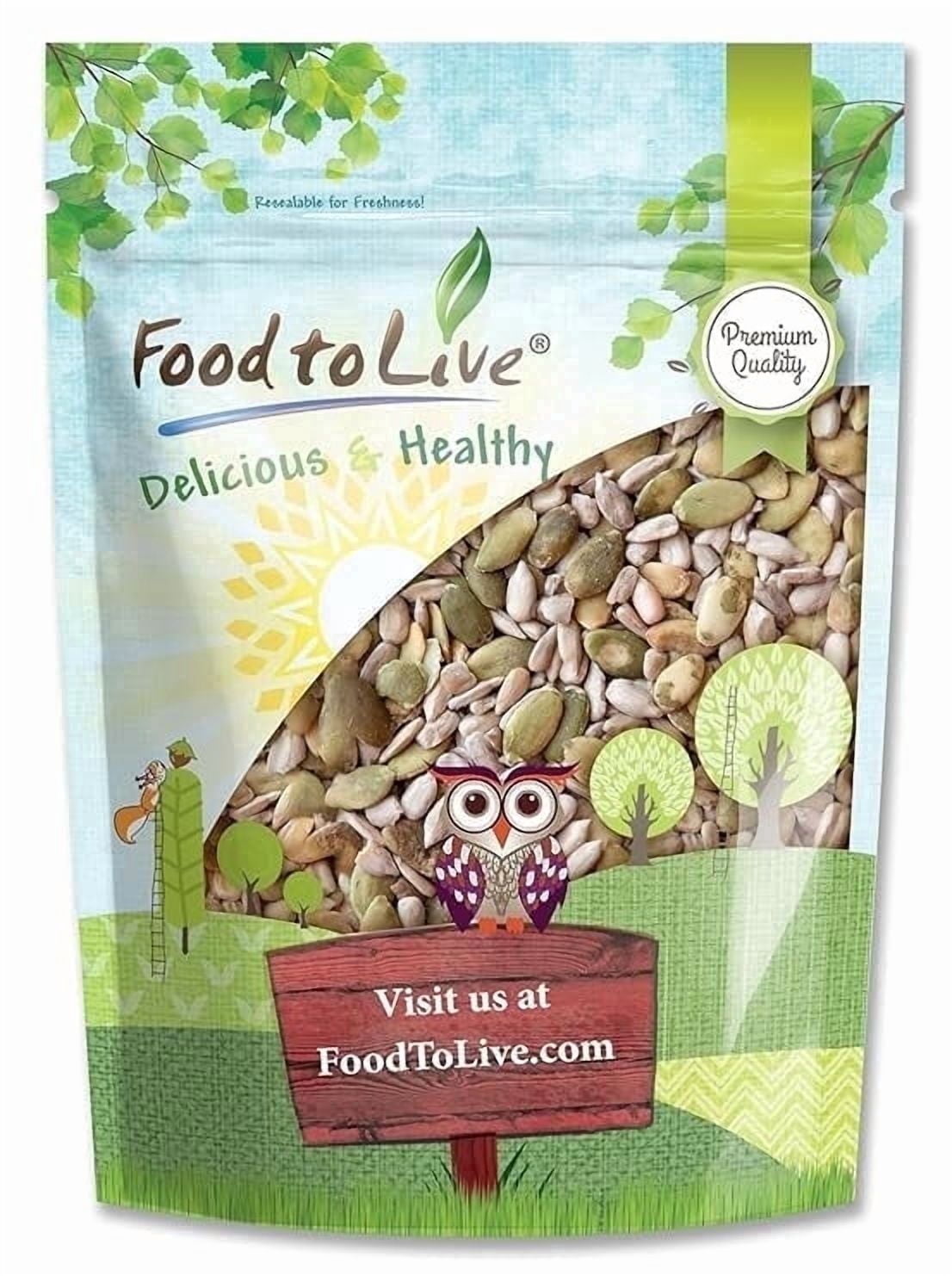 Sunflower and Pumpkin Seed Mix, 4 Pounds – Natural Snack, Rich in Protein, Perfect for Snacking, Baking and Salads, Raw, Vegan, Kosher, Bulk - by Food to Live