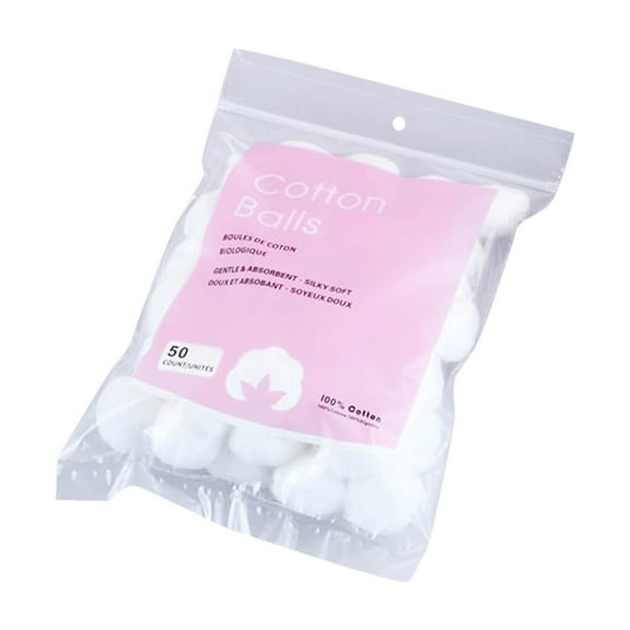 Organic Super Jumbo Cotton Balls (50 Count) - Hypoallergenic, Absorbent, Large Size, 100% Pure